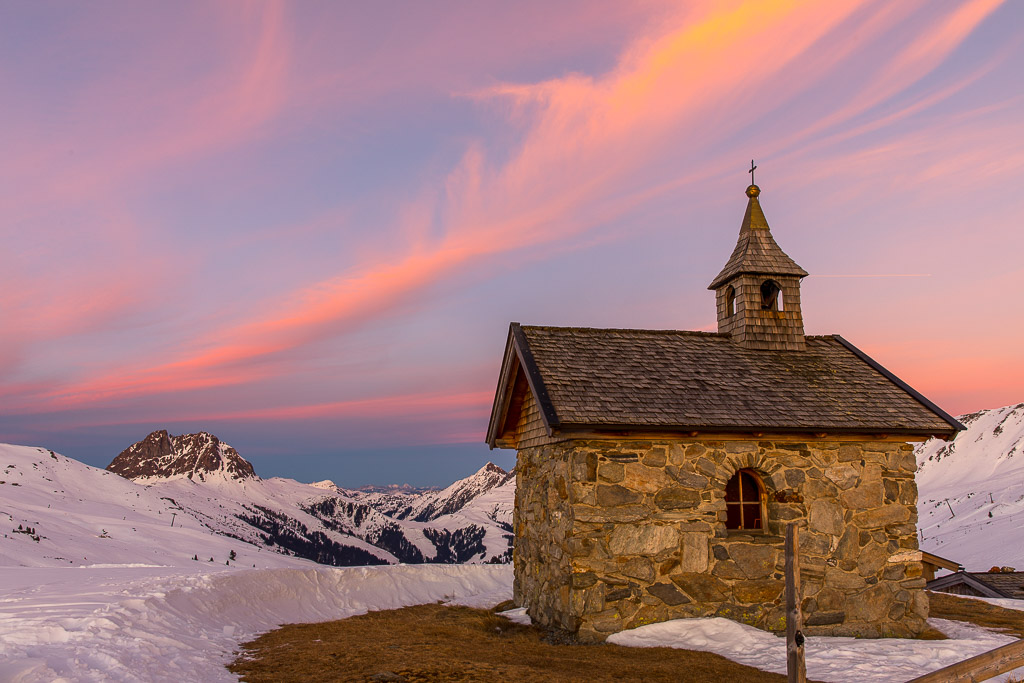 Wolkensteinerkapelle im Abendlicht