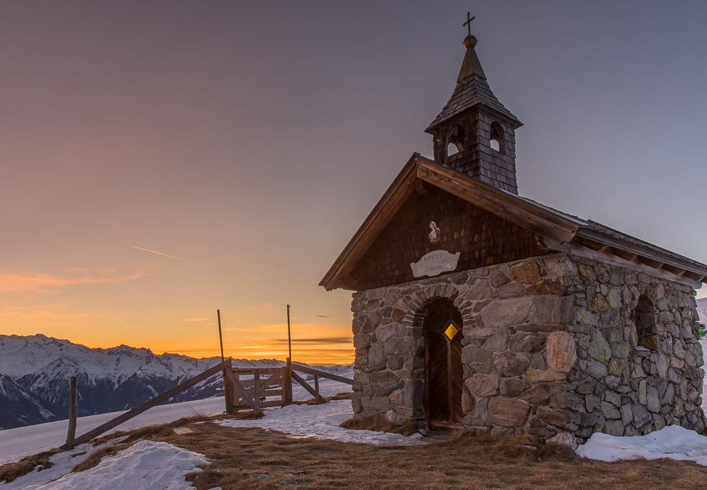 Wolkensteinerkapelle im Abendlicht