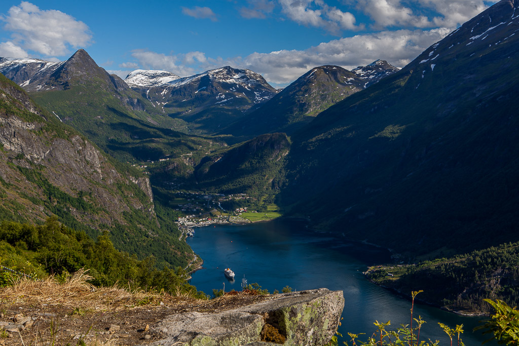 Panorama des Geirangerfjords vom Ornevejen