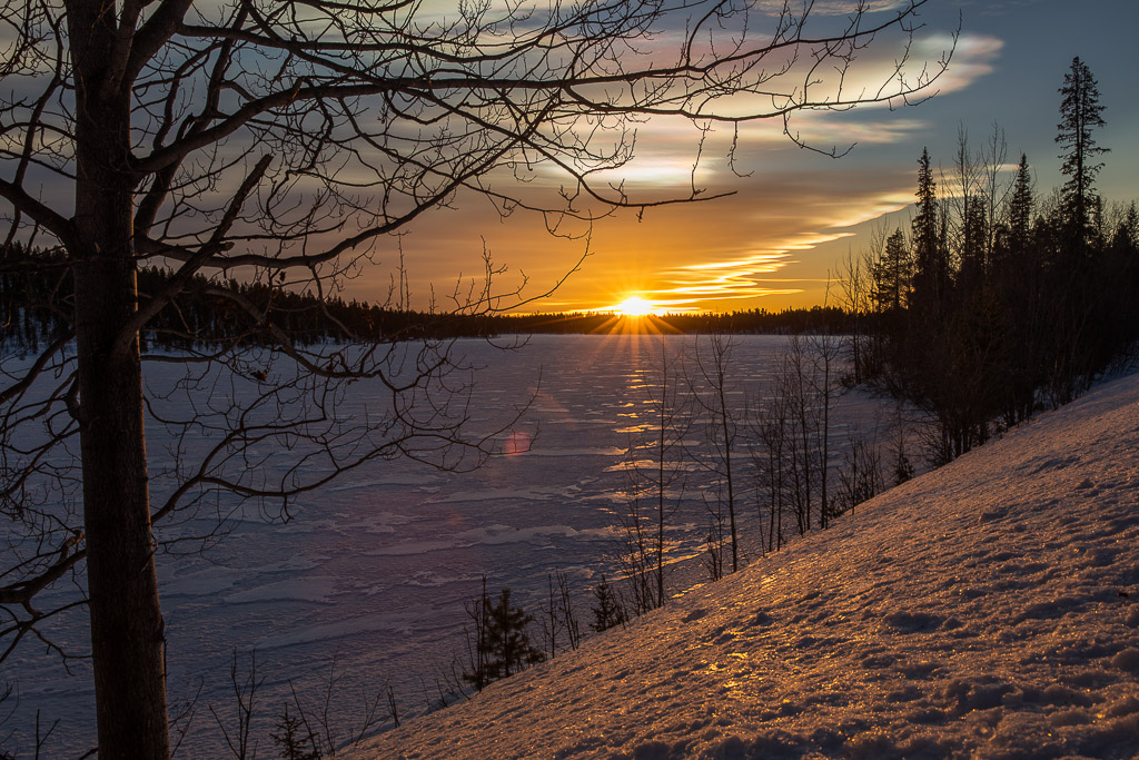 Sonnenuntergang in Lappland